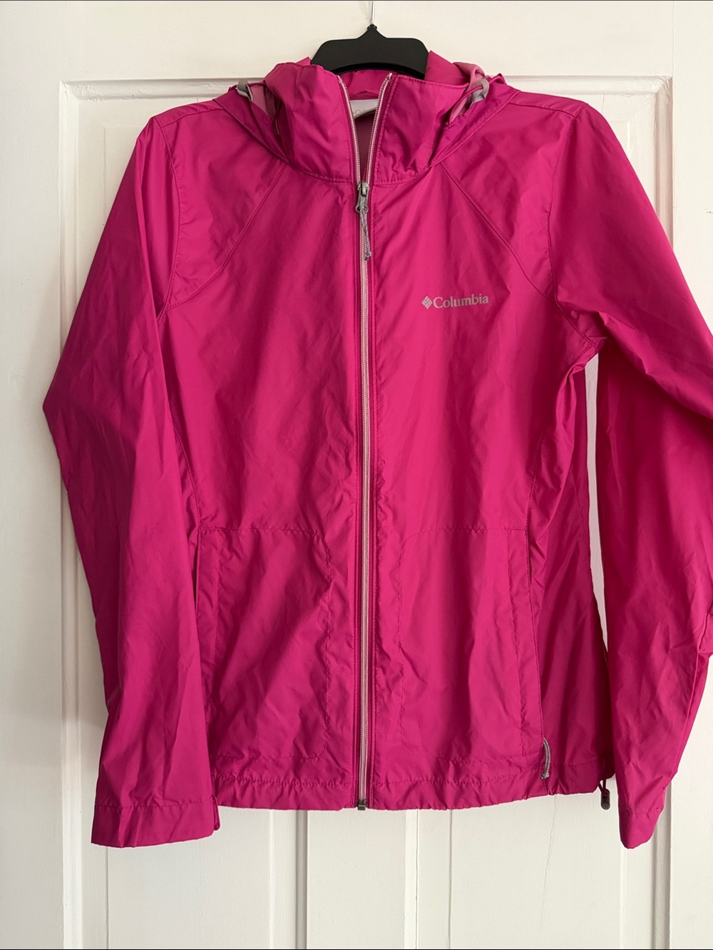 Columbia Girls' Hot Pink Hooded Rain Jacket